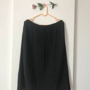Black Flare Midi Skirt